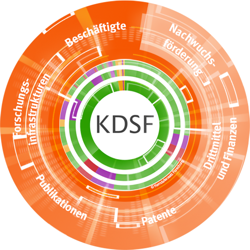 Kreis-Grafik mit KDFS in der Mitte und den Inhaltsbereichen außen herum angeordnet.